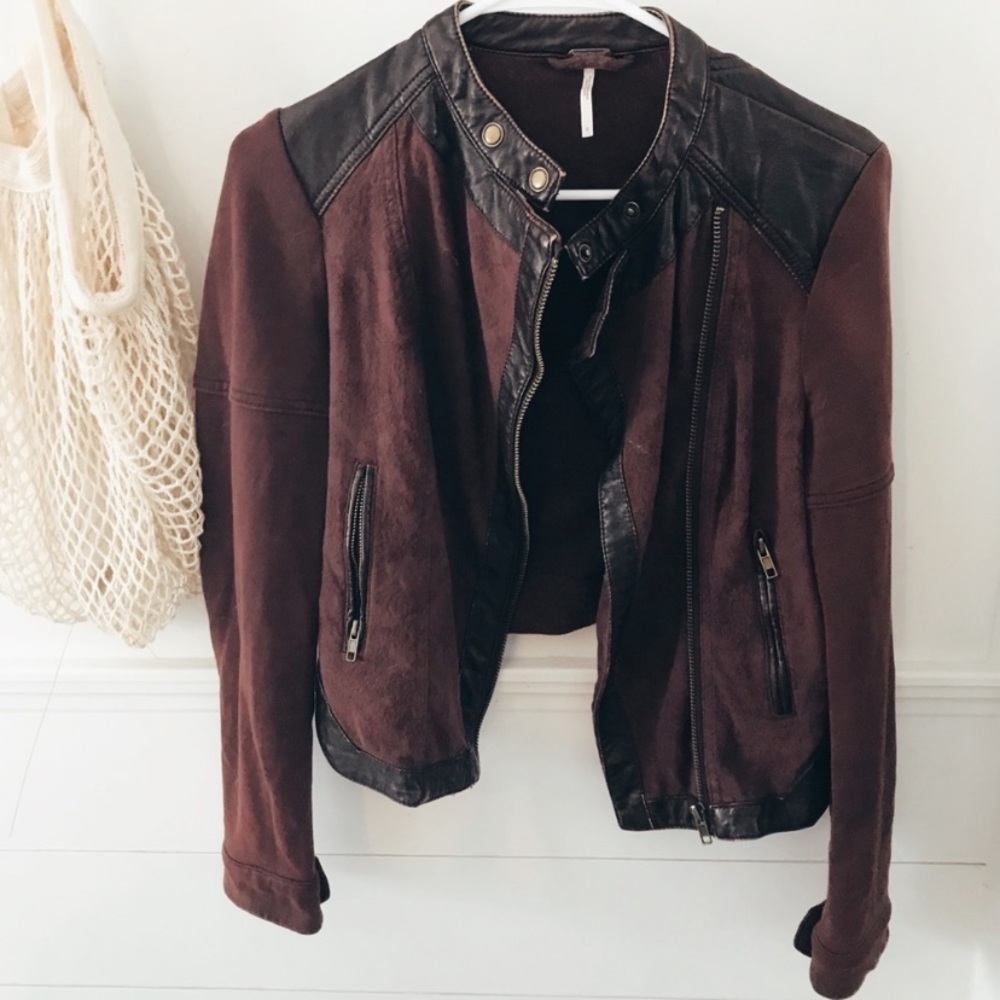 deep purple suede Free People Jacket